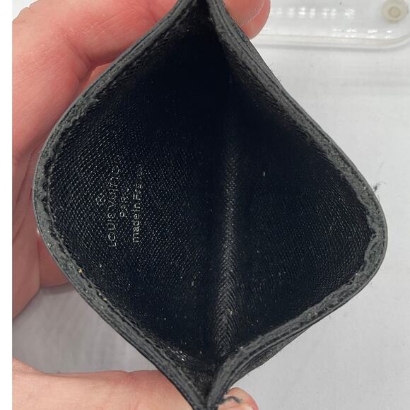 Louis Vuitton Monogram Eclipse Double Card Holder, about 3" x 4.25"- Black - Picture 3 of 7